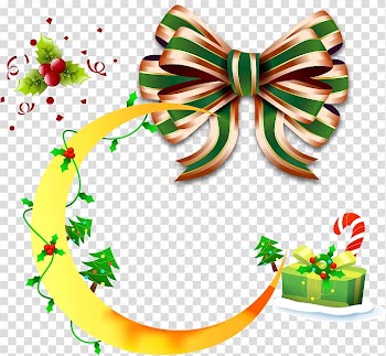 Santa Claus Christmas Shoelace knot Gift , Moon Christmas gift bow transparent background PNG clipart