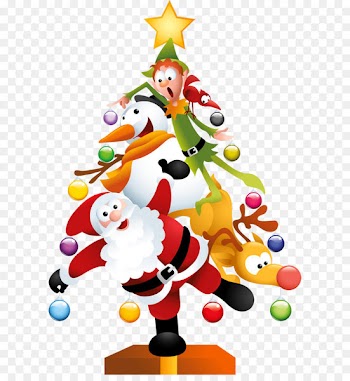 Santa Claus Christmas tree Christmas Day Clip art - Funny Transparent Christmas Tree PNG Clipart 