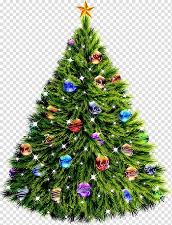Santa Claus Christmas tree , Christmas tree transparent background PNG clipart