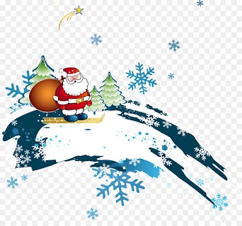 Santa Claus Christmas tree Clip art - Ski Santa send gifts 