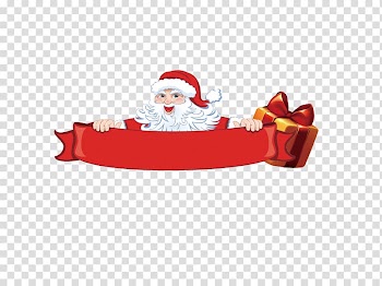 Santa Claus Christmas tree Gift New Year, Christmas ribbon transparent background PNG clipart