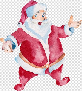 Santa Claus Christmas Watercolor painting, Hand-painted Santa Claus transparent background PNG clipart