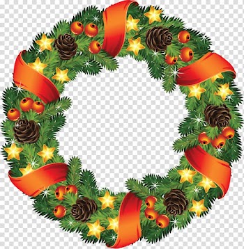 Santa Claus Christmas Wreath , wreath transparent background PNG clipart