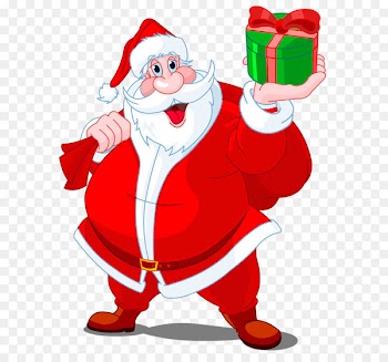 Santa Claus Clip art - Transparent Santa Claus with Green Gift PNG Clipart 