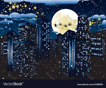 Santa Claus Coming to City3 vector image