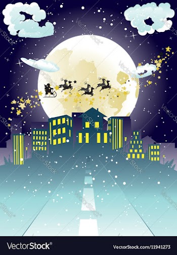 Santa Claus Coming to City5 vector image