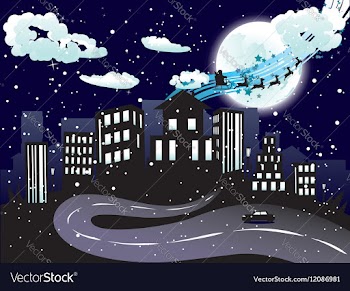 Santa Claus Coming to City8 vector image