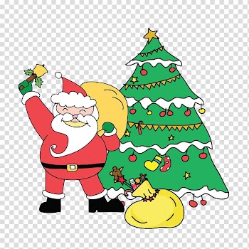 Santa Claus Drawing Christmas Illustration, Santa Claus and Christmas tree transparent background PNG clipart