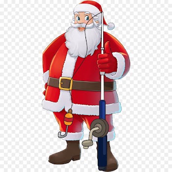 Santa Claus Fishing Christmas card Gift - santa claus 