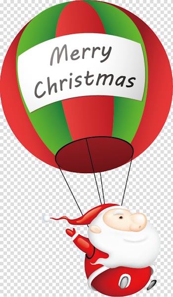 Santa Claus Flight Hot air balloon, hot air balloon transparent background PNG clipart