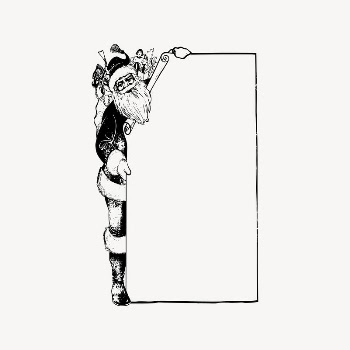 Santa Claus frame drawing, vintage | Free Vector Illustration - rawpixel