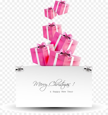 Santa Claus Gift Christmas card - Pink Christmas card design creative gift boxes 