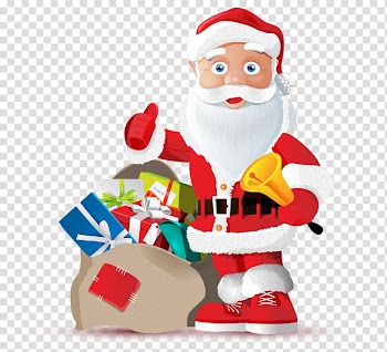 Santa Claus Gift Christmas , Stand hand-painted cartoon Santa Claus gift bags transparent background PNG clipart
