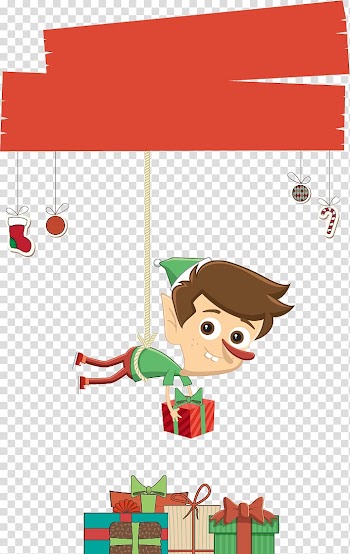 Santa Claus Gift Illustration, Elf holiday gifts transparent background PNG clipart