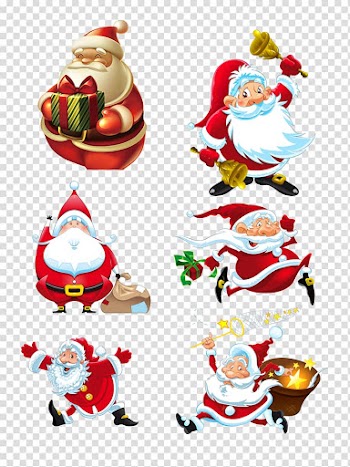 Santa Claus' gifts Christmas ornament, A large collection of Santa Claus gift element transparent background PNG clipart
