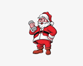 Santa Claus Holding A Barbell, Christmas Figures, Exercise ...