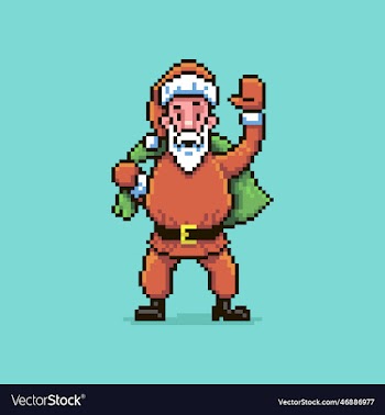 santa claus holding a green bag
