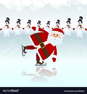 Santa Claus ice skating vector image