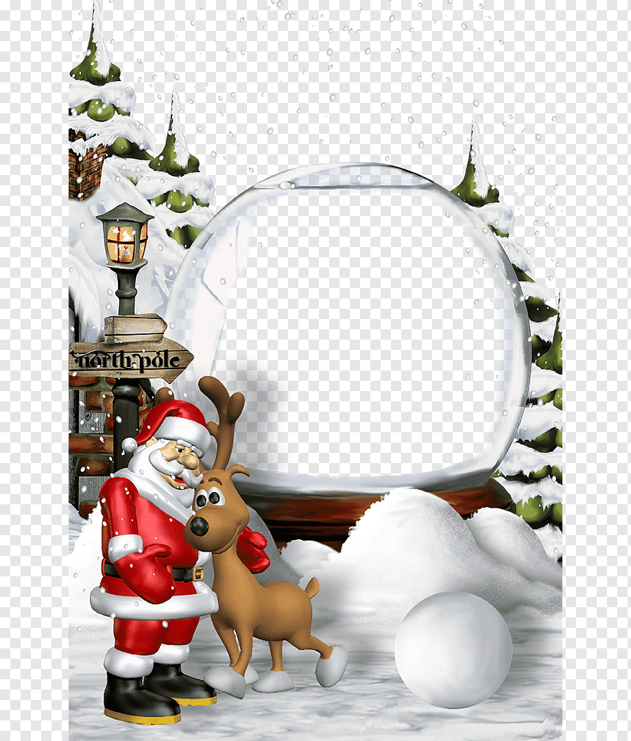 Santa Claus illustration, Santa Claus Christmas Eve New Year, Christmas border background template template, border, template, mammal png