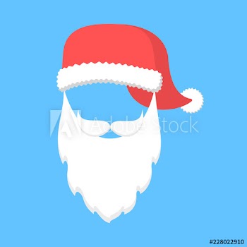 Santa Claus mask with hat and beard