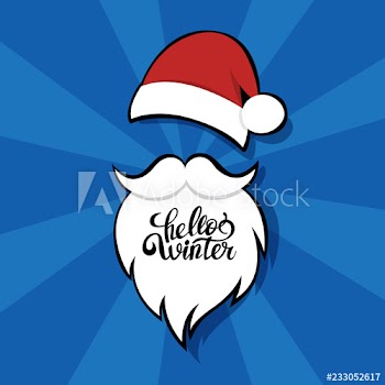 Santa Claus mask with hat and beard