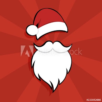 Santa Claus mask with hat and beard