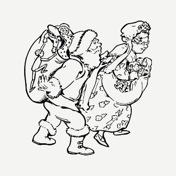 Santa Claus, Mrs. Claus drawing, | Free PSD - rawpixel