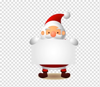 Santa Claus Paper Christmas, Santa Claus holding a white paper transparent background PNG clipart