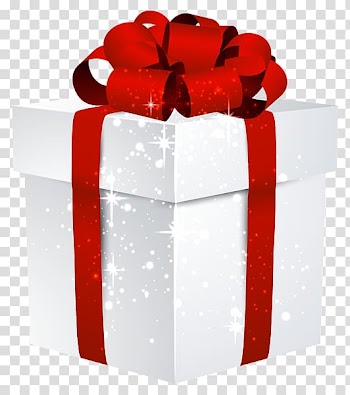 Santa Claus Paper Gift , shinning transparent background PNG clipart