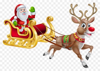 Santa Claus Reindeer Christmas Clip art - santa sleigh 