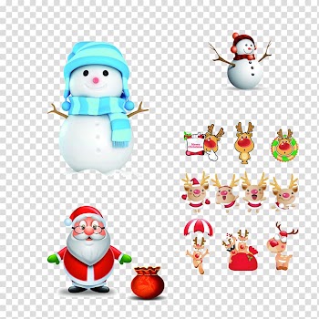 Santa Claus Reindeer Christmas ornament , Snowman Santa polymerization transparent background PNG clipart