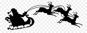 Santa Claus Reindeer Silhouette Clip art - Sleigh Silhouette Cliparts 
