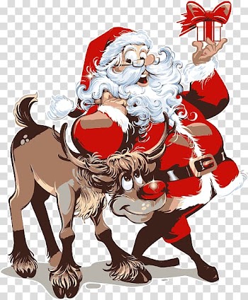 Santa Claus Rudolph Christmas Day Reindeer Christmas decoration, santa claus transparent background PNG clipart