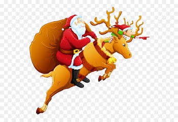 Santa Claus's reindeer Santa Claus's reindeer Christmas Clip art - Santa and Reindeer PNG Clipart 