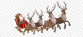 Santa Claus's reindeer Santa Claus's reindeer Rudolph - Santa Claus with Sleigh PNG Clipart Image 