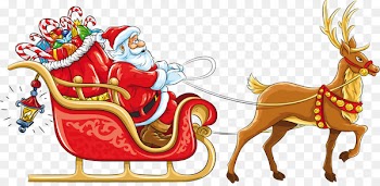 Santa Claus's reindeer Santa Claus's reindeer Sled Clip art - santa sleigh 