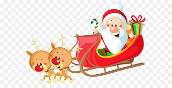 Santa Claus's reindeer Sled Clip art - Cute Santa with Sleigh PNG Clipart Image 