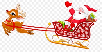 Santa Claus's reindeer Sled Clip art - Deer pulling Santa's sleigh 