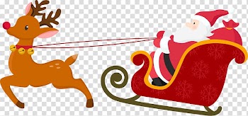 Santa Claus Sled Christmas Poster, Christmas deer sled transparent background PNG clipart
