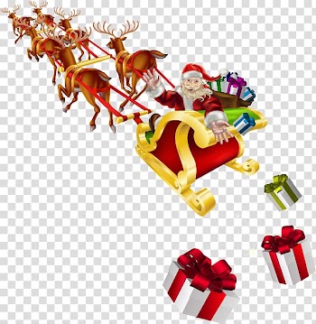 Santa Claus Sled Christmas , Santa Claus transparent background PNG clipart