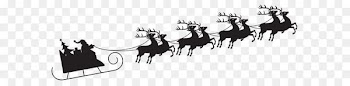 Santa Claus Sled Silhouette Reindeer Clip art - Santa with Sleigh Silhouette Transparent PNG Clip Art Image 