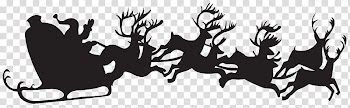 Santa Claus stencil illustration, Santa Claus's reindeer Christmas Silhouette , Christmas Silhouette Santa Claus with Sleigh transparent background PNG clipart