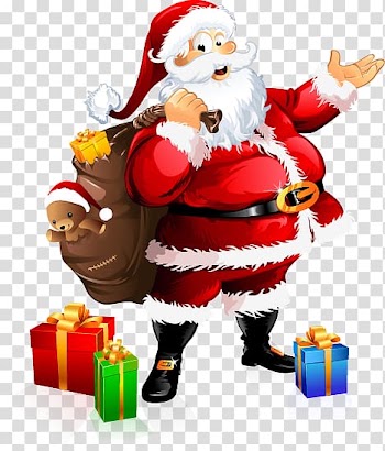 Santa Claus Village Festival of Lights Christmas Gift, Cartoon Christmas Santa Claus pattern transparent background PNG clipart