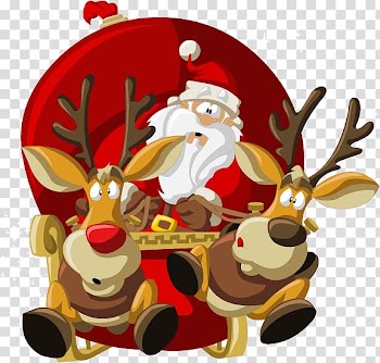 Santa Claus Village Reindeer Christmas , Santa and elk transparent background PNG clipart