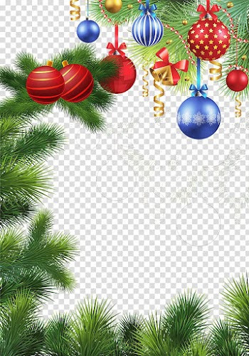 Santa Claus We Wish You a Merry Christmas New Year's Day, Covered Christmas gifts Christmas pine transparent background PNG clipart