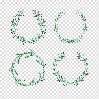 Santa Claus Wreath Christmas Euclidean Crown, green garland transparent background PNG clipart