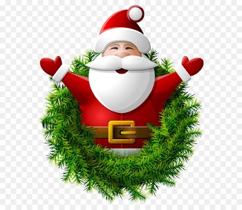Santa Claus Wreath PNG Clipart Image 