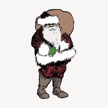 Santa clipart, vintage illustration vector. | Free Vector - rawpixel