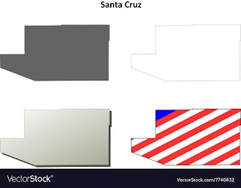 Santa Cruz County Arizona outline map set vector image
