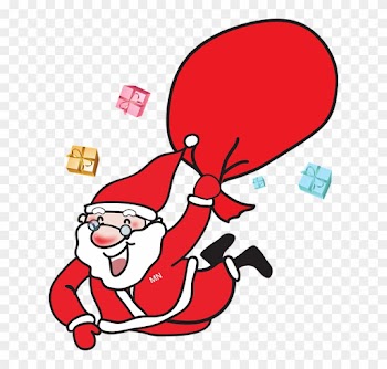 Santa Elephant Cliparts 17, Buy Clip Art - Laughing Santa Claus Large Tote Bag, Natural, Large